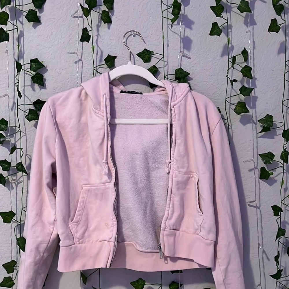 Pastel Pink Crystal hoodie by Brandy Melville